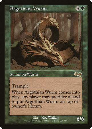 Argothian Wurm [Urza's Saga] | Jomio and Rueliete's Cards and Comics