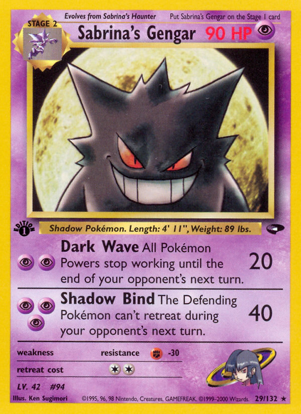Sabrina's Gengar (29/132) [Gym Challenge 1st Edition] | Jomio and Rueliete's Cards and Comics