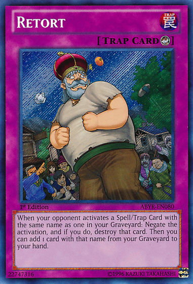 Retort [ABYR-EN080] Secret Rare | Jomio and Rueliete's Cards and Comics