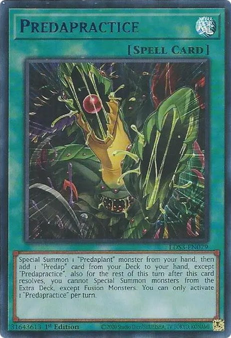 Predapractice (Blue) [LDS3-EN079] Ultra Rare | Jomio and Rueliete's Cards and Comics