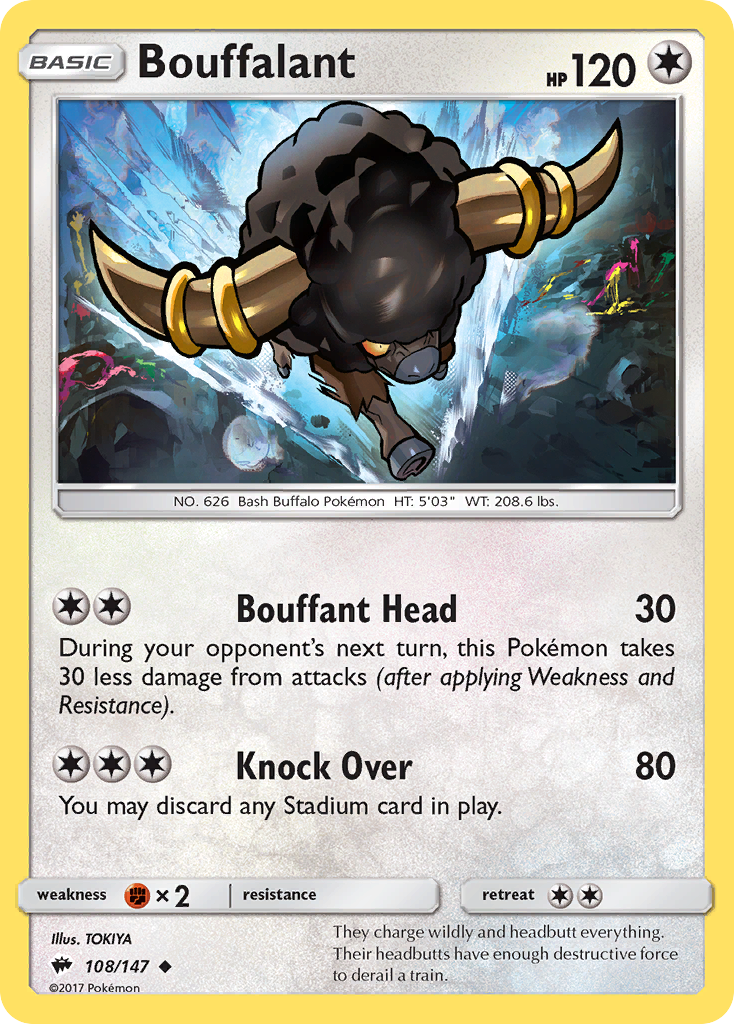 Bouffalant (108/147) [Sun & Moon: Burning Shadows] | Jomio and Rueliete's Cards and Comics