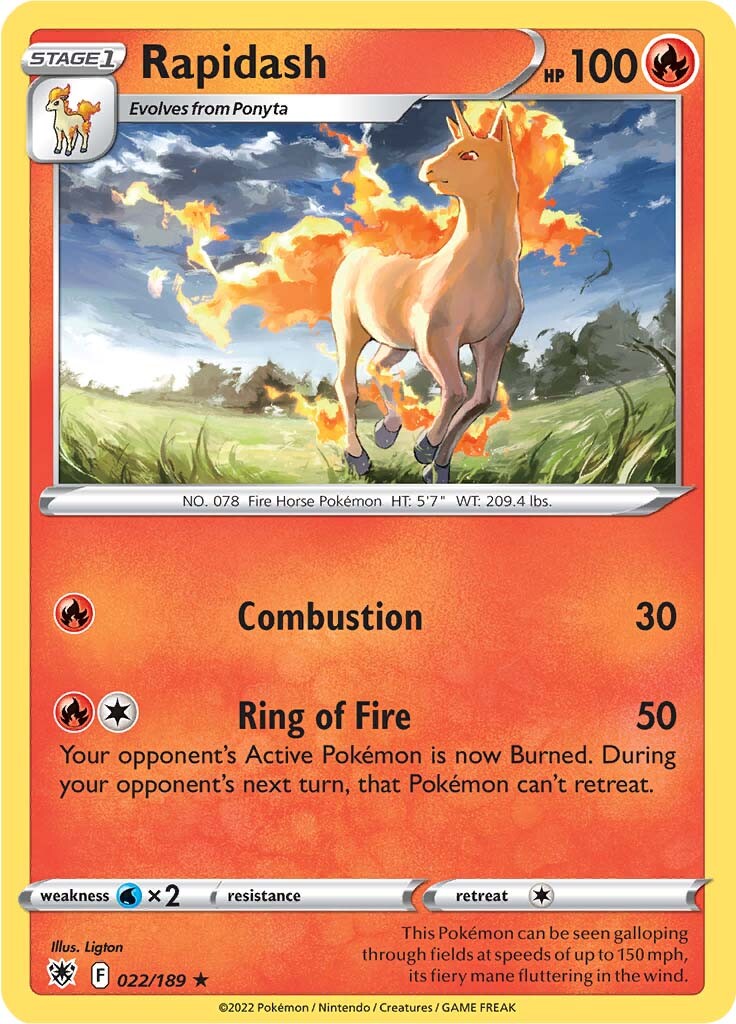 Rapidash (022/189) [Sword & Shield: Astral Radiance] | Jomio and Rueliete's Cards and Comics