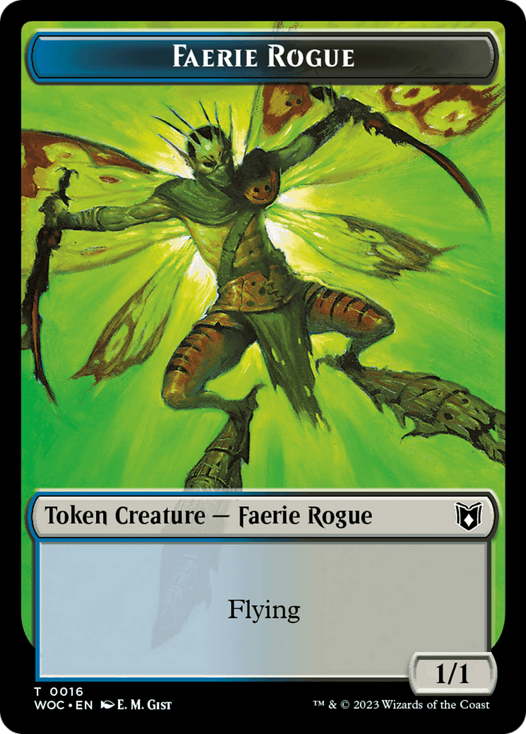 Faerie Rogue // Faerie (0016) Double-Sided Token [Wilds of Eldraine Commander Tokens] | Jomio and Rueliete's Cards and Comics