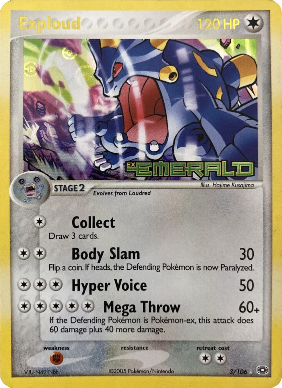 Exploud (3/106) (Stamped) [EX: Emerald] | Jomio and Rueliete's Cards and Comics