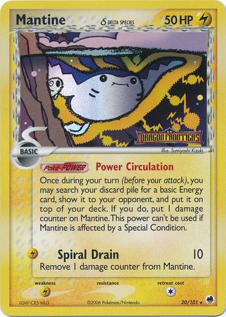 Mantine (20/101) (Delta Species) (Stamped) [EX: Dragon Frontiers] | Jomio and Rueliete's Cards and Comics
