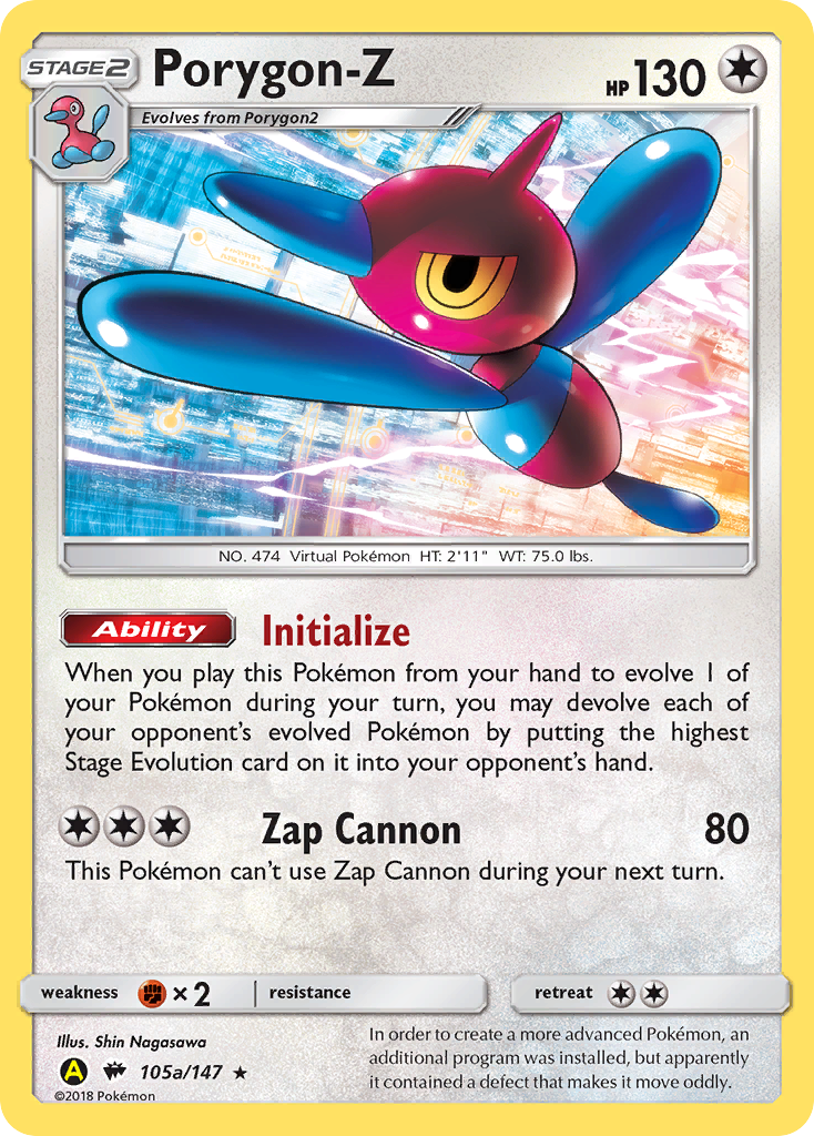 Porygon-Z (105a/147) (Alternate Art Promo) [Sun & Moon: Burning Shadows] | Jomio and Rueliete's Cards and Comics