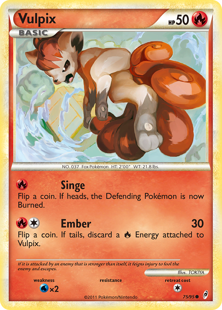 Vulpix (75/95) [HeartGold & SoulSilver: Call of Legends] | Jomio and Rueliete's Cards and Comics