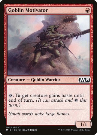 Goblin Motivator [Core Set 2019] | Jomio and Rueliete's Cards and Comics