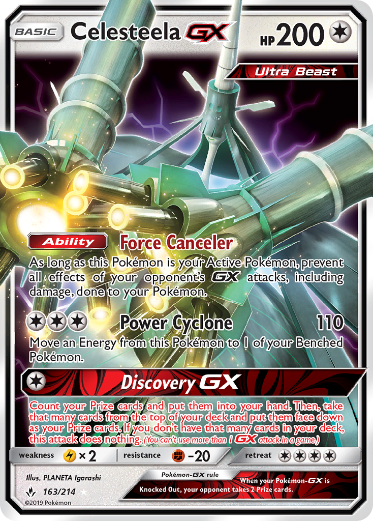 Celesteela GX (163/214) [Sun & Moon: Unbroken Bonds] | Jomio and Rueliete's Cards and Comics