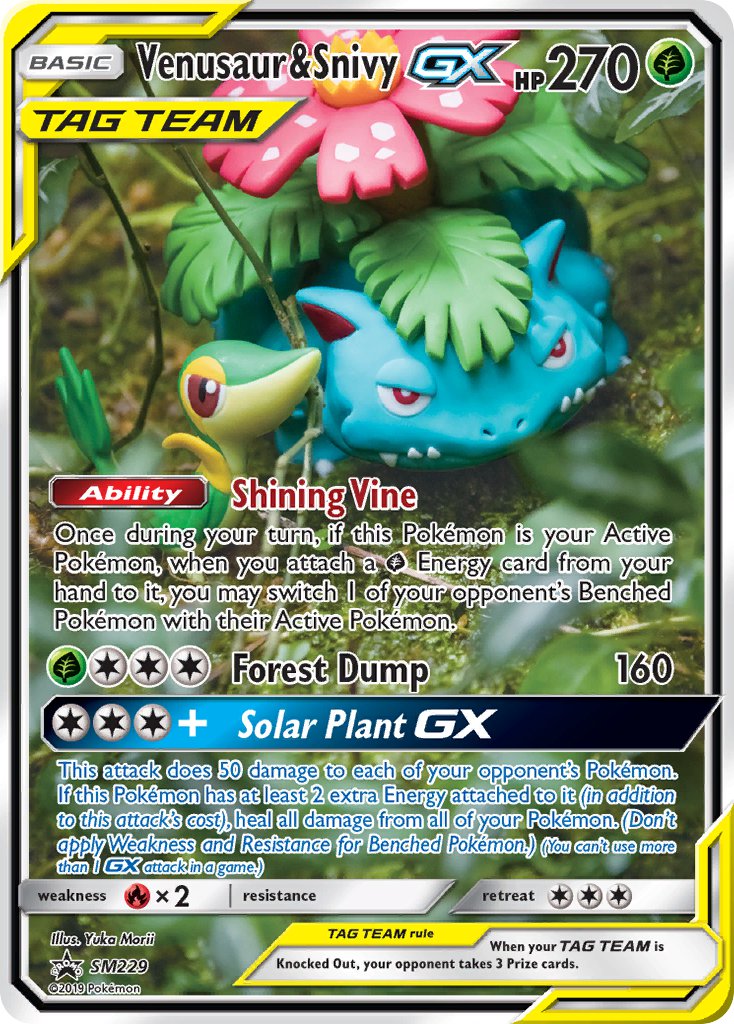 Venusaur & Snivy GX (SM229) [Sun & Moon: Black Star Promos] | Jomio and Rueliete's Cards and Comics