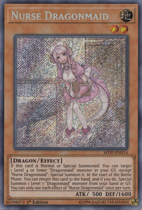 Nurse Dragonmaid [MYFI-EN014] Secret Rare | Jomio and Rueliete's Cards and Comics