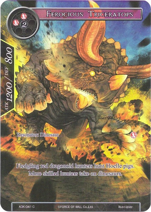 Ferocious Triceratops (Full Art) (ADK-041) [Advent of the Demon King] | Jomio and Rueliete's Cards and Comics