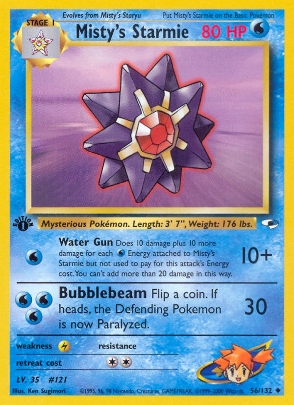 Misty's Starmie (56/132) [Gym Heroes 1st Edition] | Jomio and Rueliete's Cards and Comics