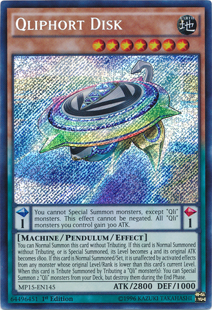 Qliphort Disk [MP15-EN145] Secret Rare | Jomio and Rueliete's Cards and Comics
