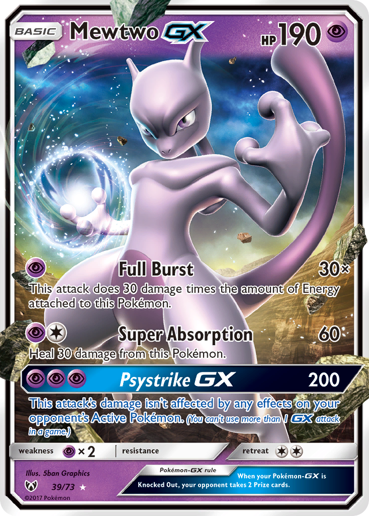 Mewtwo GX (39/73) [Sun & Moon: Shining Legends] | Jomio and Rueliete's Cards and Comics