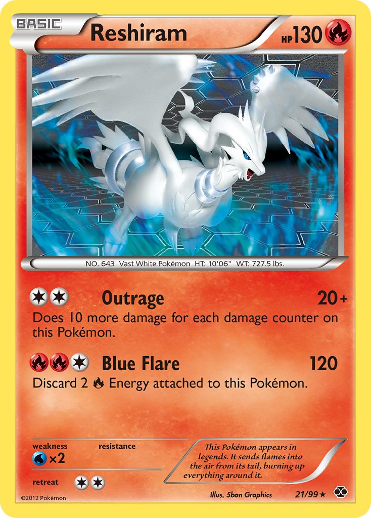 Reshiram (21/99) (Theme Deck Exclusive) [Black & White: Next Destinies] | Jomio and Rueliete's Cards and Comics