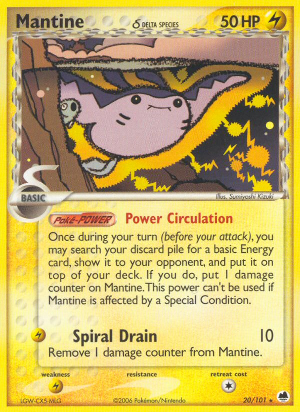 Mantine (20/101) (Delta Species) [EX: Dragon Frontiers] | Jomio and Rueliete's Cards and Comics