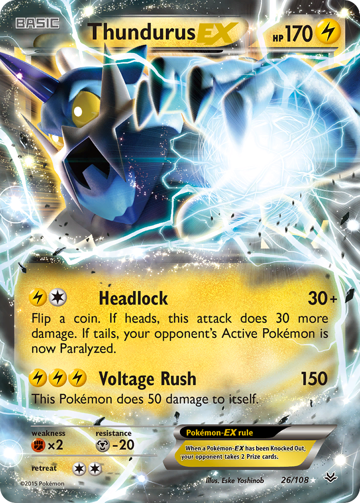 Thundurus EX (26/108) [XY: Roaring Skies] | Jomio and Rueliete's Cards and Comics