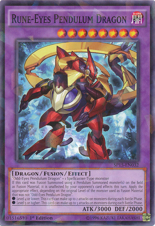 Rune-Eyes Pendulum Dragon [SP15-EN032] Shatterfoil Rare | Jomio and Rueliete's Cards and Comics