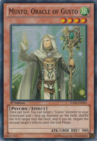Musto, Oracle of Gusto [HA06-EN045] Super Rare | Jomio and Rueliete's Cards and Comics