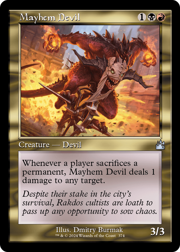 Mayhem Devil (Retro Frame) [Ravnica Remastered] | Jomio and Rueliete's Cards and Comics