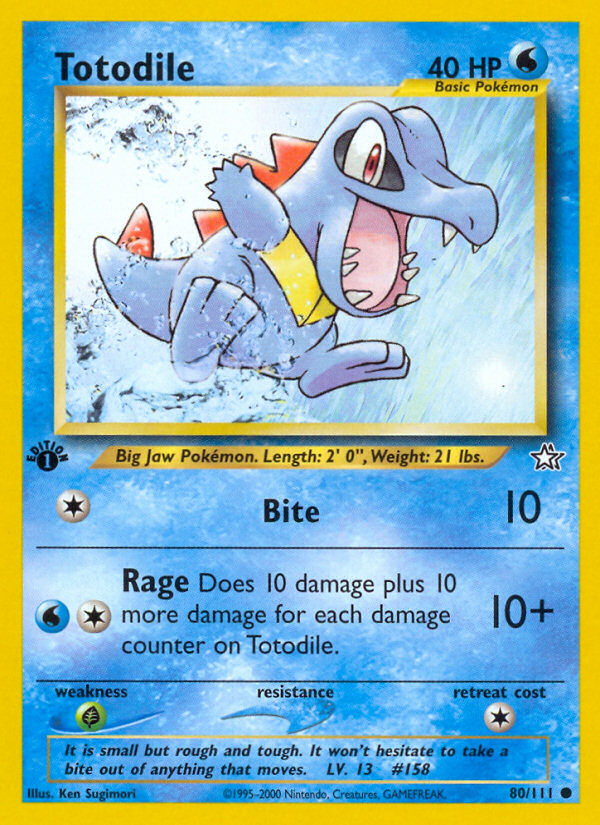 Totodile (80/111) [Neo Genesis 1st Edition] | Jomio and Rueliete's Cards and Comics