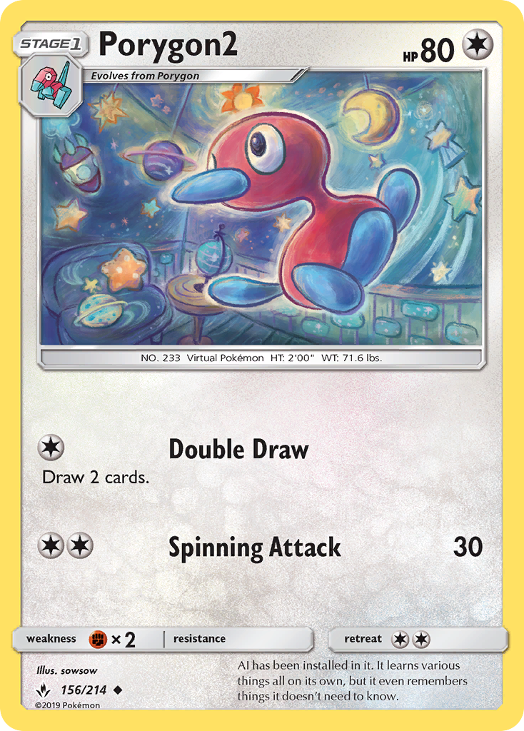 Porygon2 (156/214) [Sun & Moon: Unbroken Bonds] | Jomio and Rueliete's Cards and Comics