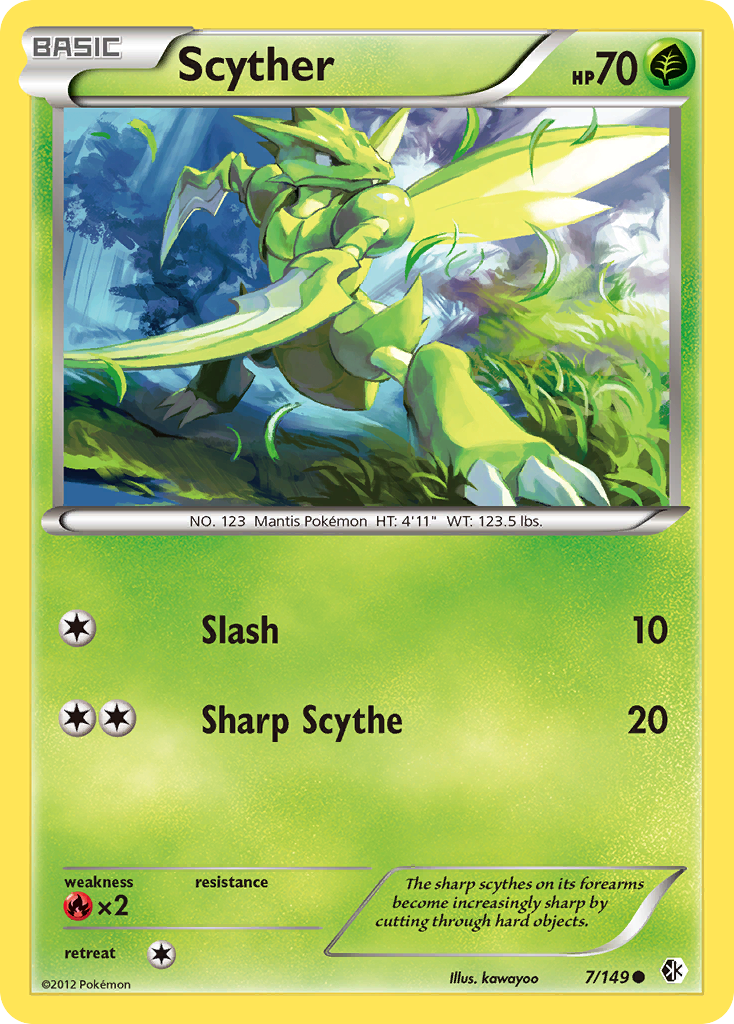 Scyther (7/149) [Black & White: Boundaries Crossed] | Jomio and Rueliete's Cards and Comics