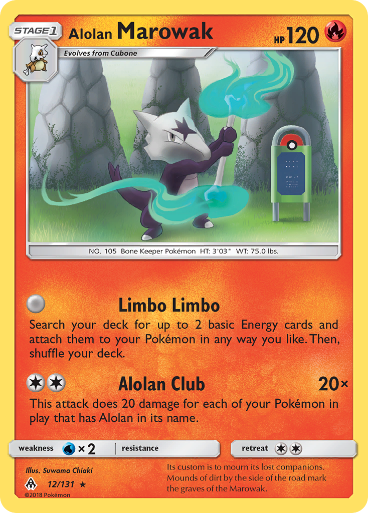 Alolan Marowak (12/131) [Sun & Moon: Forbidden Light] | Jomio and Rueliete's Cards and Comics