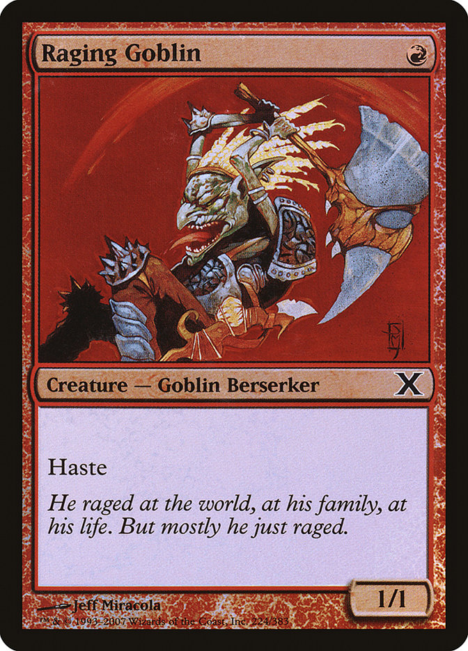 Raging Goblin (Premium Foil) [Tenth Edition] | Jomio and Rueliete's Cards and Comics