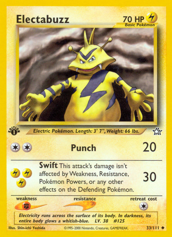 Electabuzz (33/111) [Neo Genesis 1st Edition] | Jomio and Rueliete's Cards and Comics
