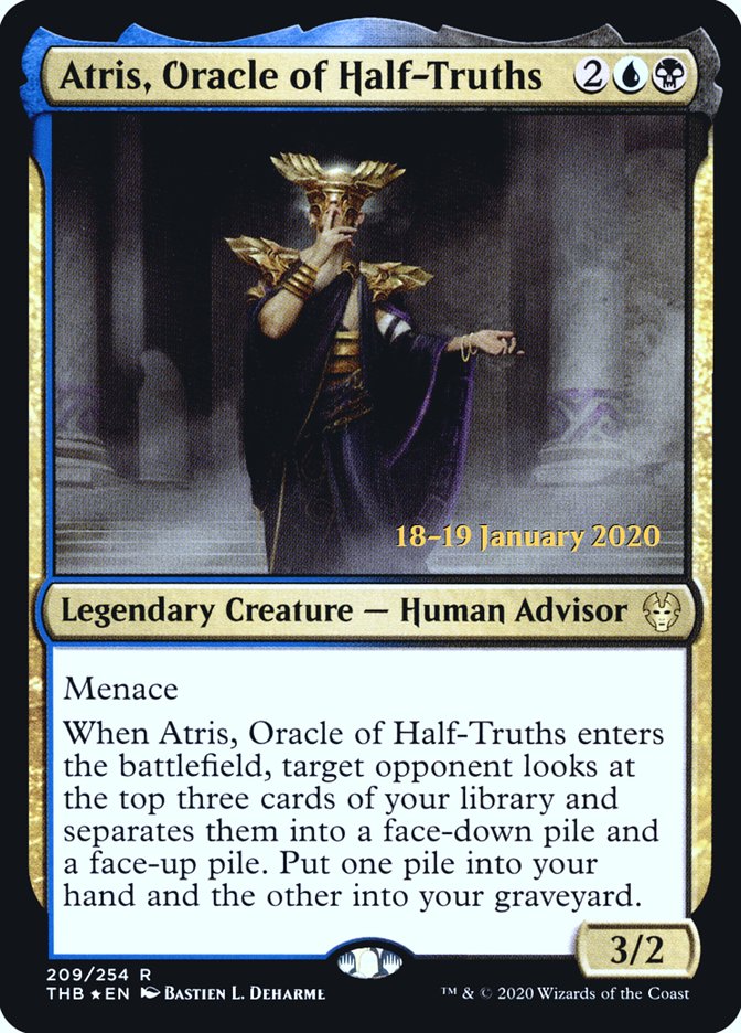 Atris, Oracle of Half-Truths [Theros Beyond Death Prerelease Promos] | Jomio and Rueliete's Cards and Comics