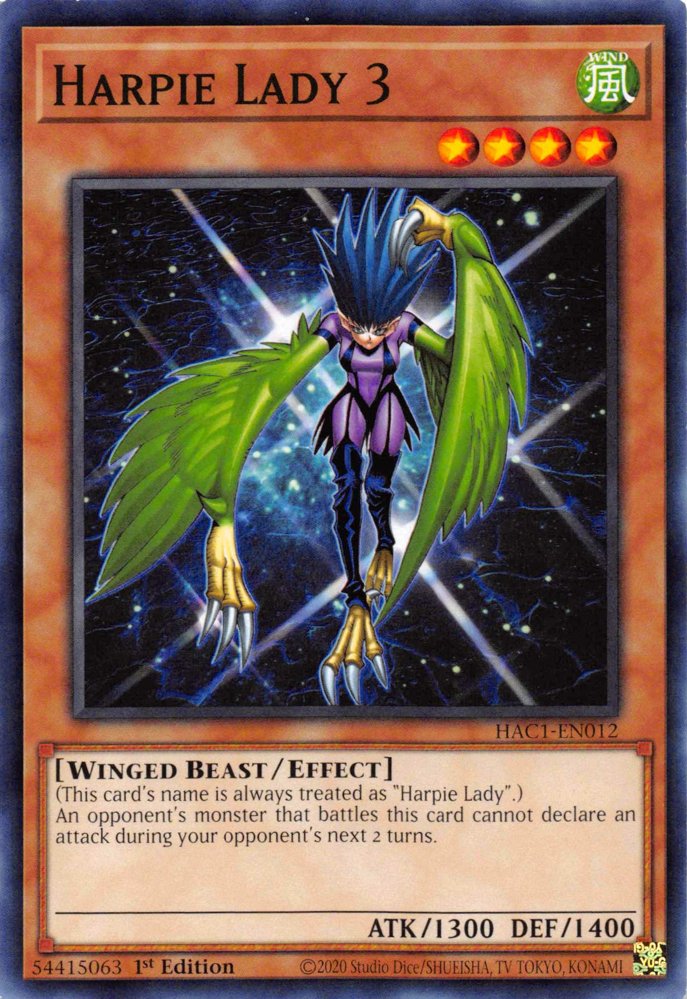Harpie Lady 3 [HAC1-EN012] Common | Jomio and Rueliete's Cards and Comics