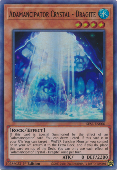 Adamancipator Crystal - Dragite [SESL-EN006] Super Rare | Jomio and Rueliete's Cards and Comics