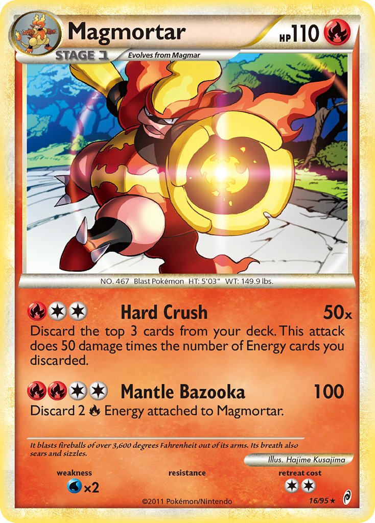Magmortar (16/95) (Theme Deck Exclusive) [HeartGold & SoulSilver: Call of Legends] | Jomio and Rueliete's Cards and Comics