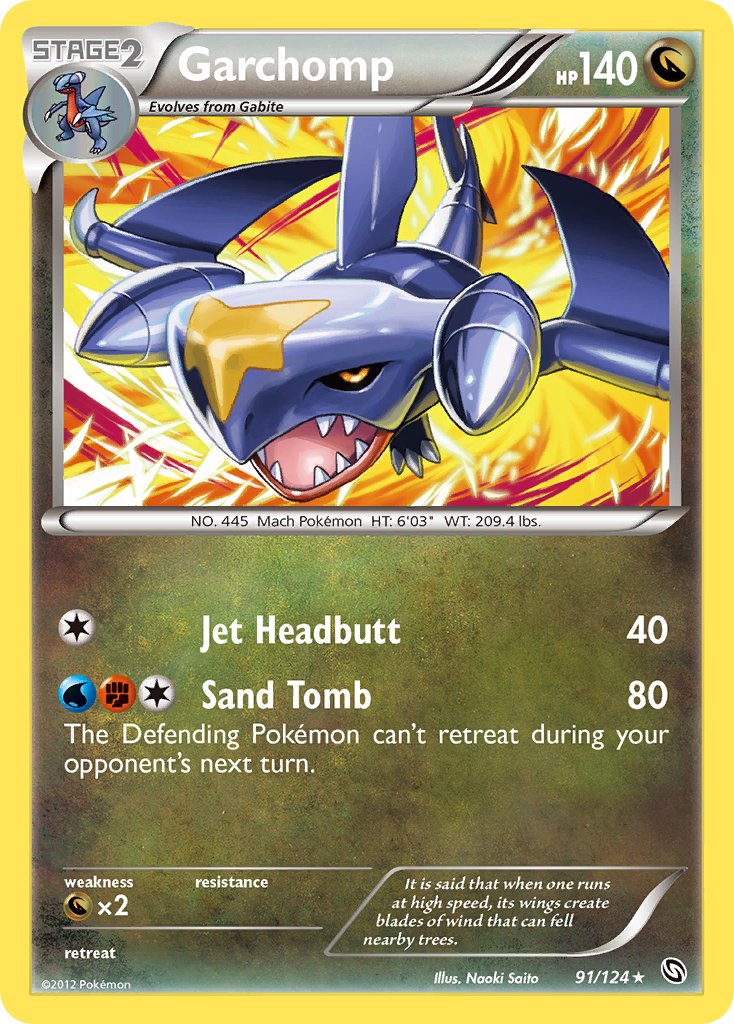 Garchomp (91/124) (Cracked Ice Holo) (Theme Deck Exclusive) [Black & White: Dragons Exalted] | Jomio and Rueliete's Cards and Comics