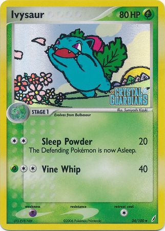 Ivysaur (34/100) (Stamped) [EX: Crystal Guardians] | Jomio and Rueliete's Cards and Comics