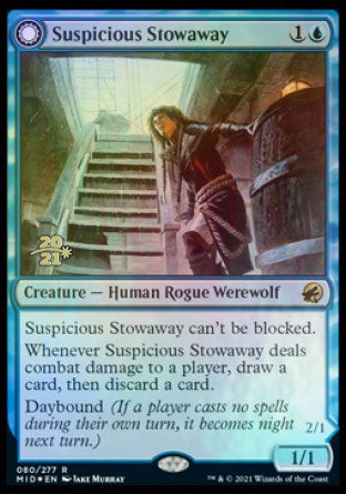Suspicious Stowaway // Seafaring Werewolf [Innistrad: Midnight Hunt Prerelease Promos] | Jomio and Rueliete's Cards and Comics