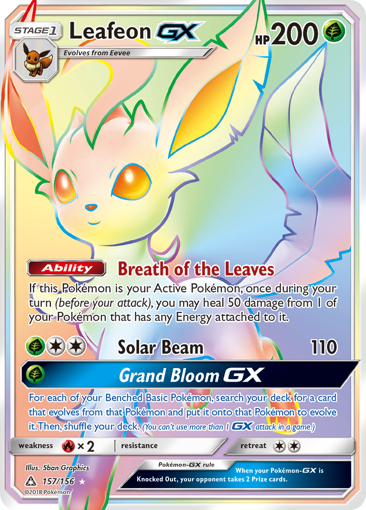 Leafeon GX (157/156) [Sun & Moon: Ultra Prism] | Jomio and Rueliete's Cards and Comics