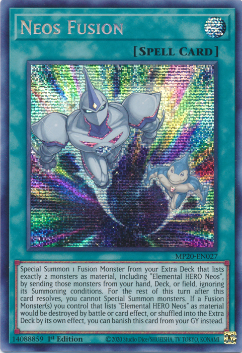 Neos Fusion [MP20-EN027] Prismatic Secret Rare | Jomio and Rueliete's Cards and Comics
