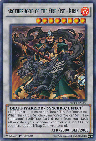Brotherhood of the Fire Fist - Kirin [MP14-EN094] Rare | Jomio and Rueliete's Cards and Comics