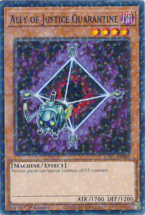 Ally of Justice Quarantine (Duel Terminal) [HAC1-EN088] Common | Jomio and Rueliete's Cards and Comics