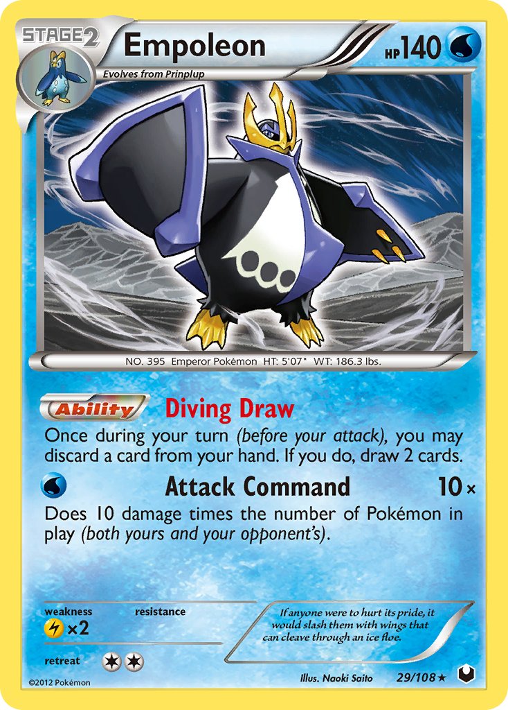 Empoleon (29/108) (Battle Arena Deck Exclusive) (Theme Deck Exclusive) [Black & White: Dark Explorers] | Jomio and Rueliete's Cards and Comics