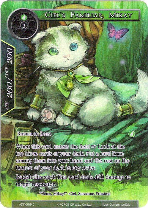 Ciel's Familiar, Mikay (Full Art) (ADK-089) [Advent of the Demon King] | Jomio and Rueliete's Cards and Comics