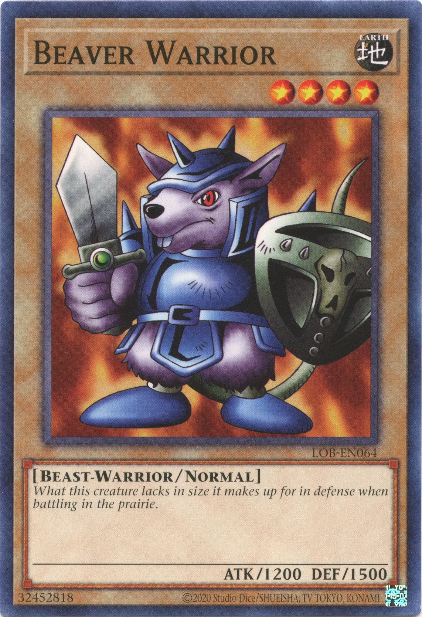 Beaver Warrior (25th Anniversary) [LOB-EN064] Common | Jomio and Rueliete's Cards and Comics