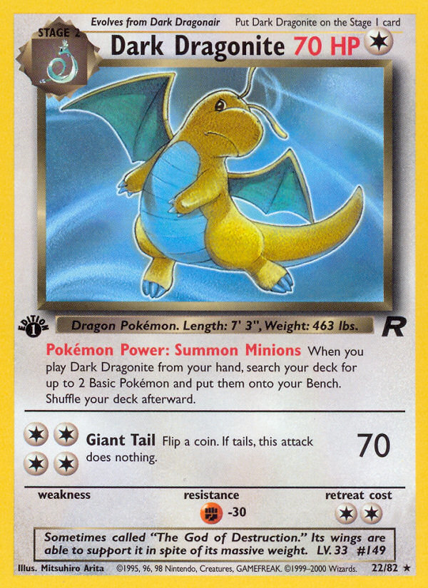 Dark Dragonite (22/82) [Team Rocket 1st Edition] | Jomio and Rueliete's Cards and Comics