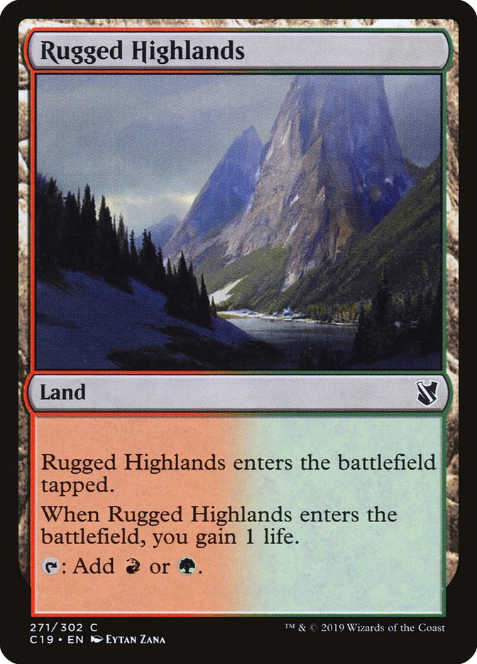Rugged Highlands [Commander 2019] | Jomio and Rueliete's Cards and Comics