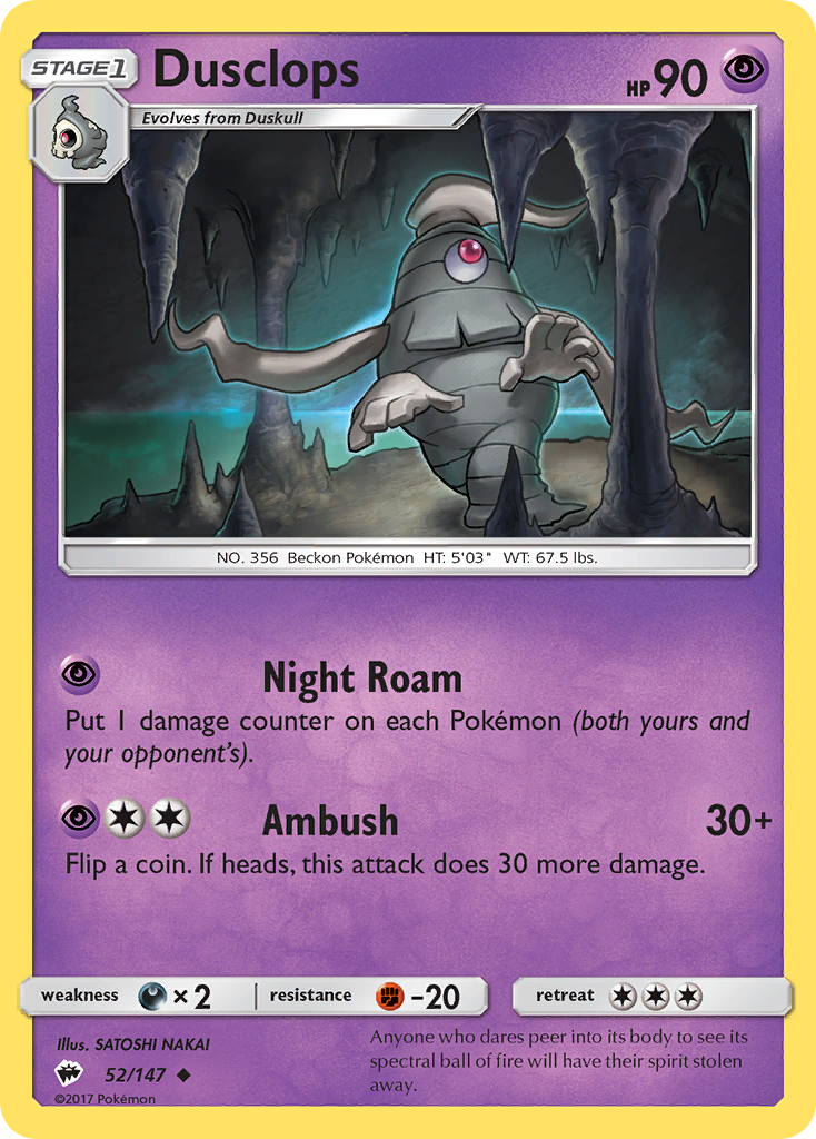 Dusclops (52/147) [Sun & Moon: Burning Shadows] | Jomio and Rueliete's Cards and Comics