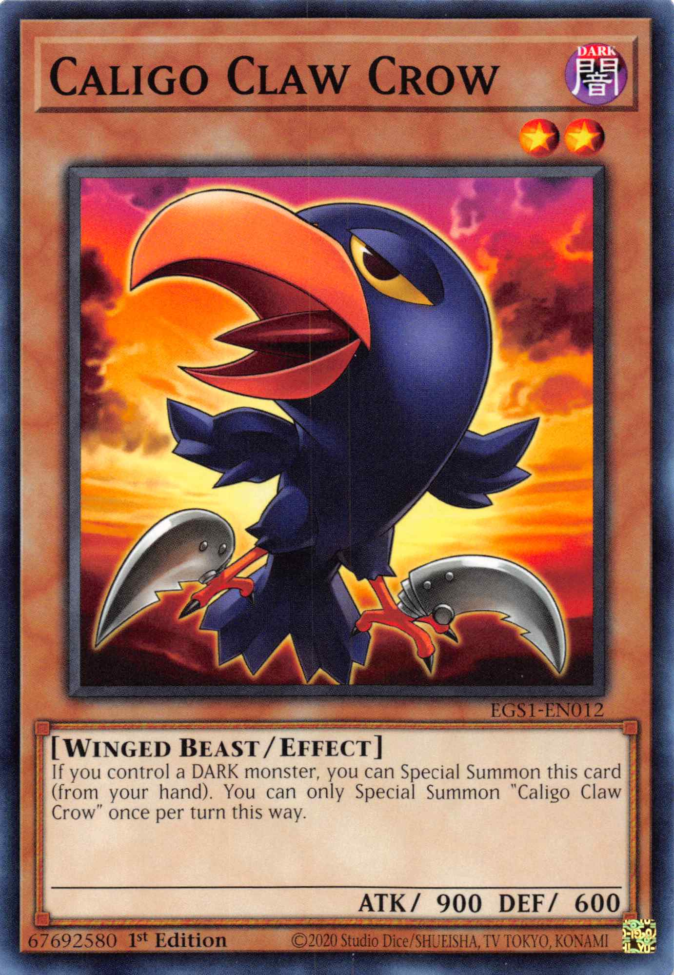 Caligo Claw Crow [EGS1-EN012] Common | Jomio and Rueliete's Cards and Comics
