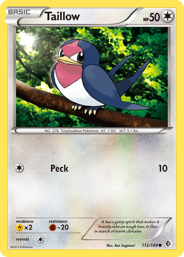 Taillow (112/149) [Black & White: Boundaries Crossed] | Jomio and Rueliete's Cards and Comics